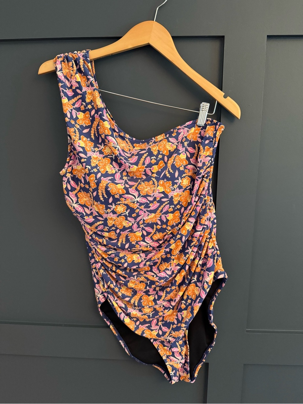 J Crew One-Shoulder Floral Swim Suit